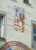 Various Bavarian coat of arms on the Old Town Hall