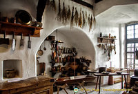 Marksburg - Great Hall kitchen various utensils