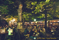 Hofbrauhaus Beer Garden and its Lion fountain