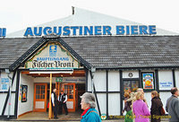 Augustiner beer on tap at Fischer-Vroni Oktoberfest tent.