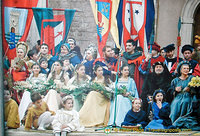Image of the nobles during a castle festivity