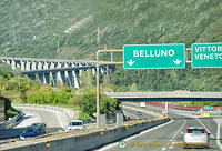 Passing Belluno on the road to Cortina d'Ampezzo