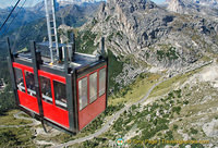 Lagazuoi cable car on its way down