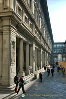 The Galleria Uffizi on Piazzale degli Uffizi