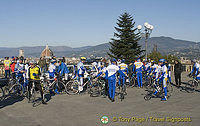 Cyclists enjoying the Piazzale Michelangelo viewpoint