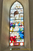 Stained glass window in Perugia duomo