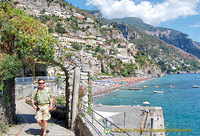 Tony walking up Via Positanesi for a higher view of Positano