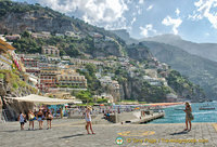 View of Positano from the western shorefront