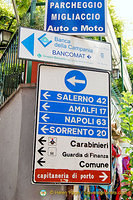 Directions and distances from Positano