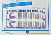 Bus schedule between Sorrento and Aeroporta Napoli