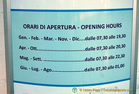 Operating hours of the Sorrento lift