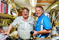 Tony with Luigi Frizzo, the friendly owner of Libreria Acqua Alta