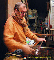 Murano glass artisan at work