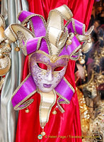 A brightly coloured Venetian mask