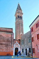 View of Burano's leaning tower