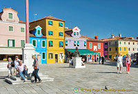 The main square of Burano dedicated to Baldassare Galuppi