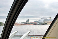 View of cruise ships from the People Mover