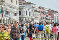 Riva degli Schiavoni - one of the busiest promenades in Venice