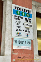 Cost and operating hours of the public toilet