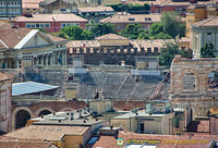 A glimse inside the Verona arena from the Torre dei Lamberti