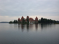 Trakai Castle sits on an island in Lake Galvė