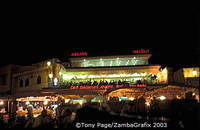 View of the Argana Cafe from the Djemaa el Fna Square