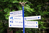 Signpost for Delft attractions