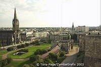 A view from the battlements over William the Conqueror's home town of Caen