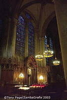 The stained glass were donated by royalty, aristocracy and merchants between 1210 and 1240