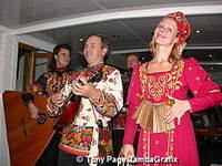 Folk music performance on a Neva River Cruise