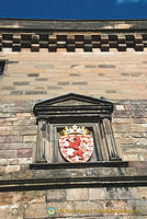 Lion Rampant Shield above the Portcullis Gate