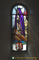 Stained glass window depicting St Columba