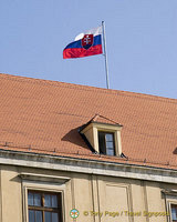 Slovak Republic flag on the Pálffy Palace