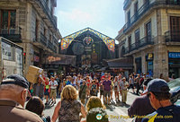 Crowds at La Boqueria, the most popular Barcelona market