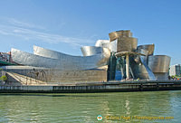 View of Guggenheim Museum from across the Nervion River