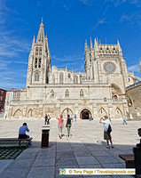 View of Burgos Cathedral from Plaza del Rey San Fernando