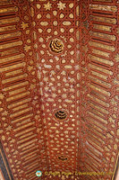 Façade of Comares:  See the intricate ceiling carving
