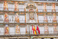 Mythological figures like Bacchus, Cupid and Cybele, on the facade of the La Casa de la Panadería