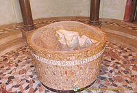 Baptism bowl at Montserrat Basilica