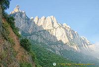 Montserrat, the serrated mountain in view