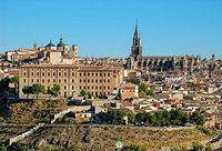 The spire of Toledo Cathedral dominating the skyline