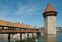 Lucerne's famous Chapel Bridge and Water Tower