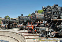 Some of the trains on the turntable