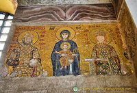Mosaic of the Virgin with Emperor John Comnenus II (left) and Empress Irene
