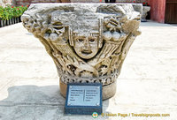 Marble capital with mask from the Byzantine period.