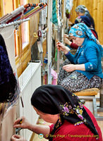 Women weavers at work