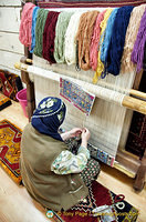 Silk carpet weaving