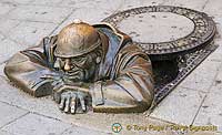 Bratislava's mascot: the Man At Work