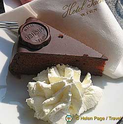 The Sachertorte (Sacher Cake) at the Hotel Sacher is legendary