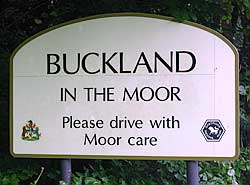 Buckland In The Moor sign